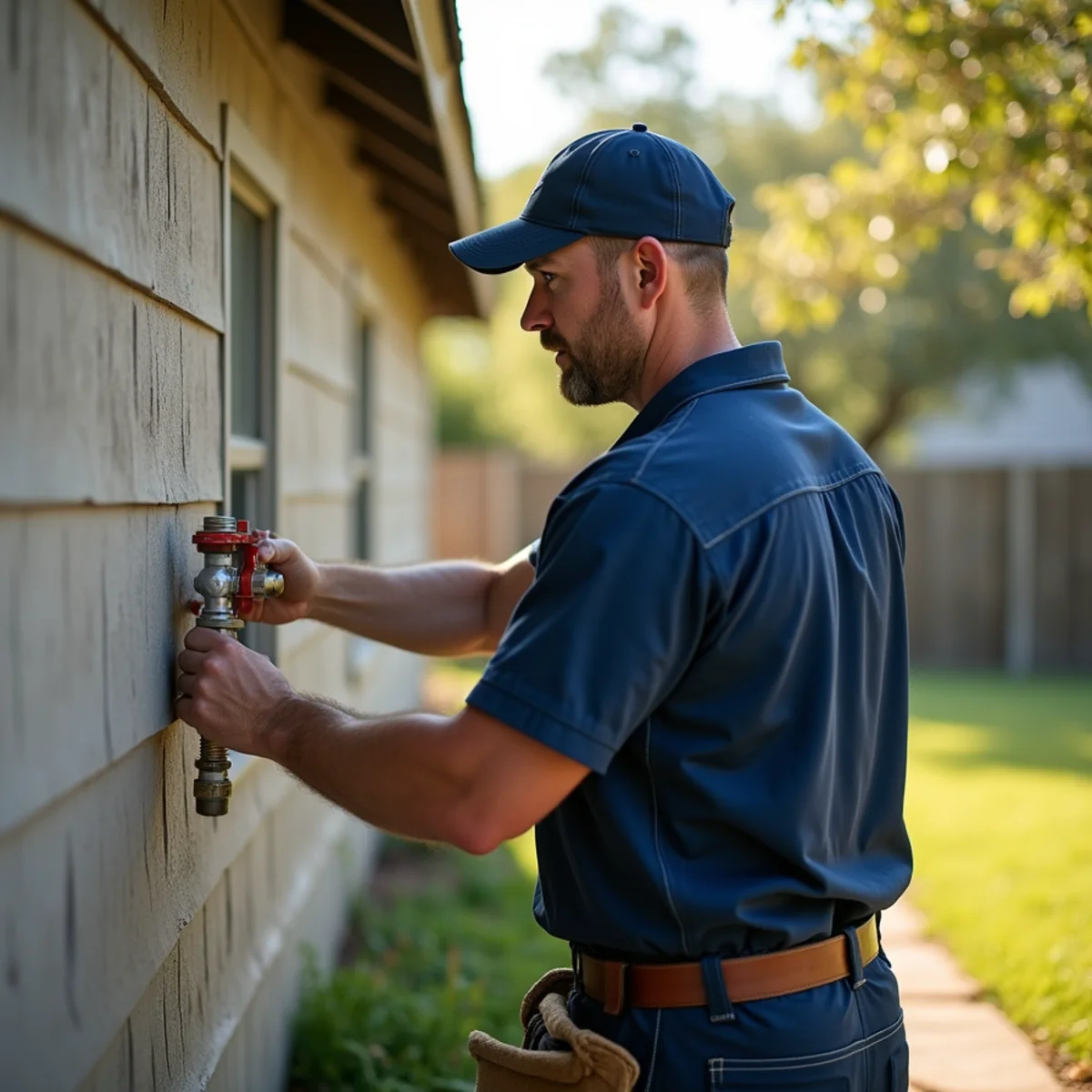 Belt Line Plumbing technician on a service call in Bridgeport, TX — lake bridgeport community