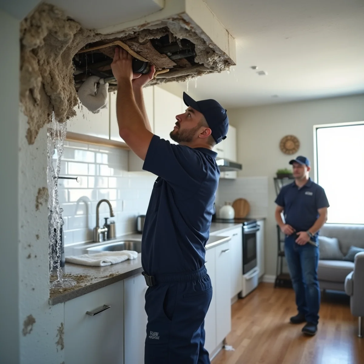 Burst pipe emergency response in an Addison, TX condo