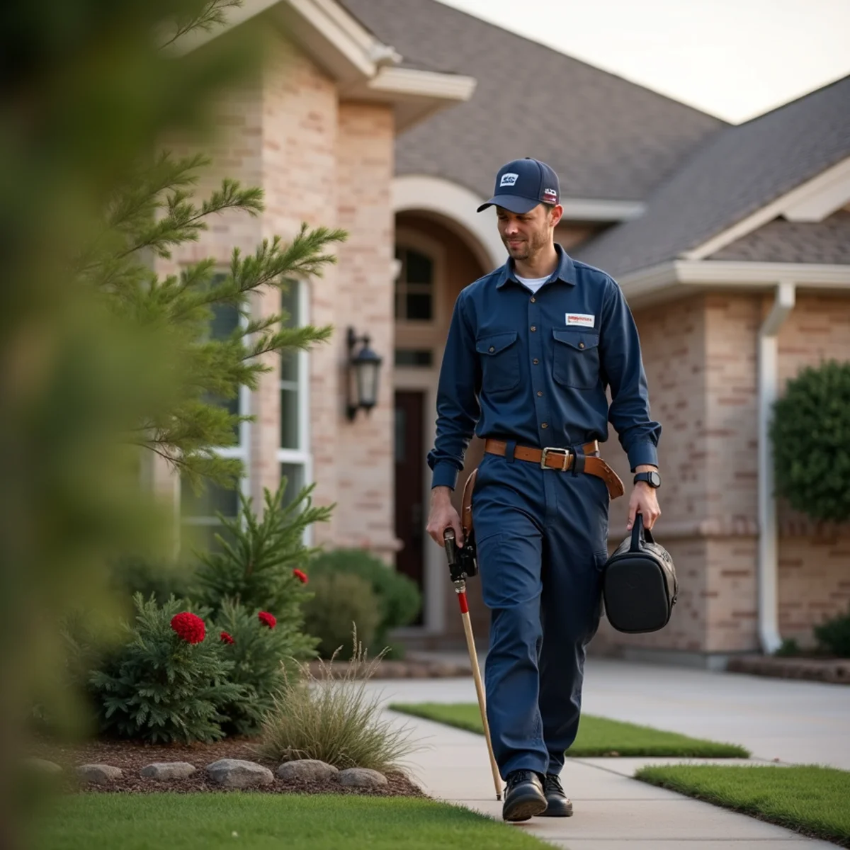 Belt Line Plumbing technician on a service call in Corinth, TX — 90s–2000s subdivisions