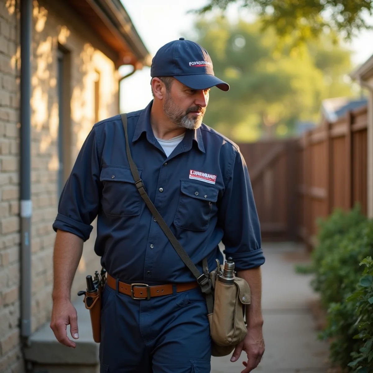 Belt Line Plumbing technician on a service call in Decatur, TX — wise county seat