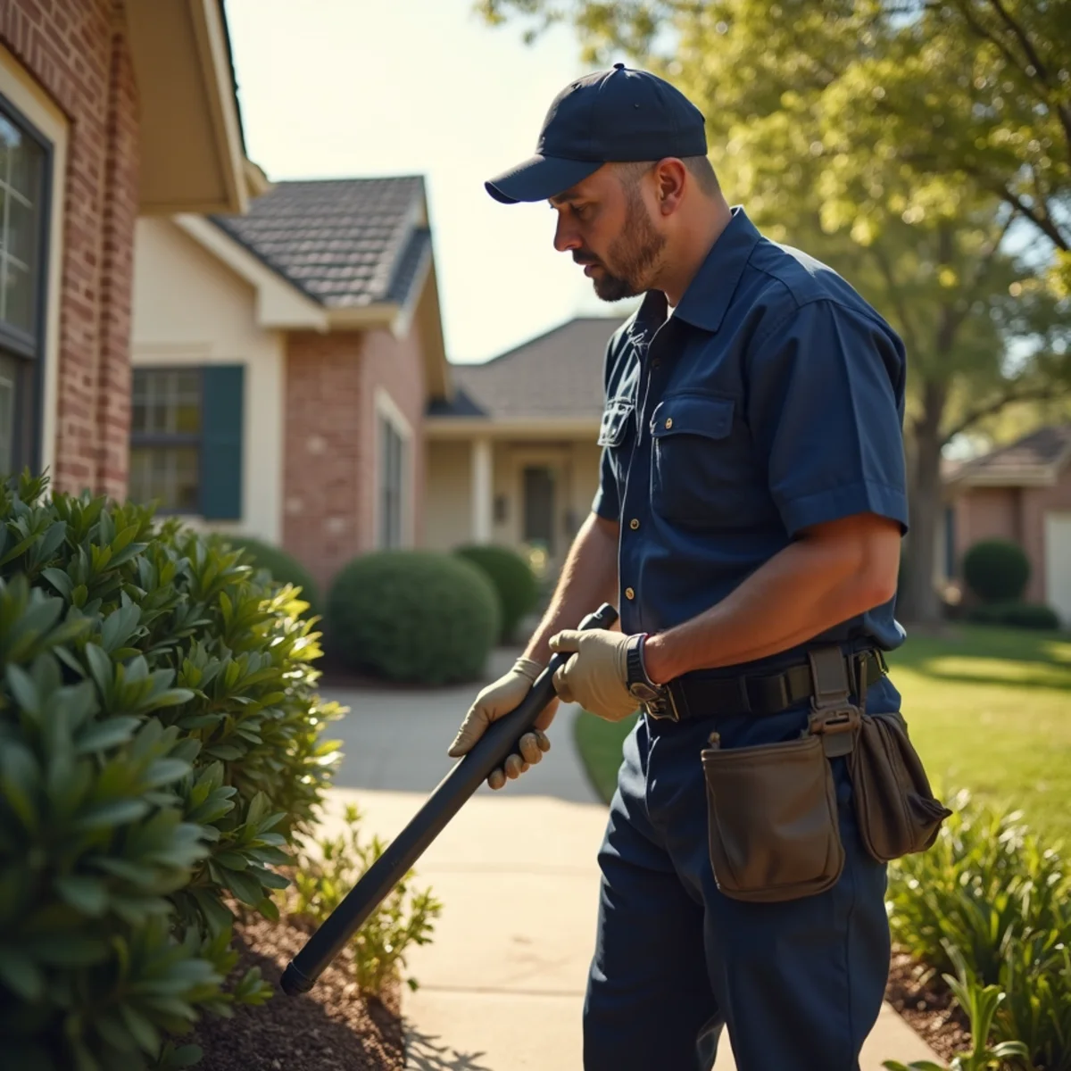 Belt Line Plumbing technician on a service call in Farmers Branch, TX — original postwar dallas suburb