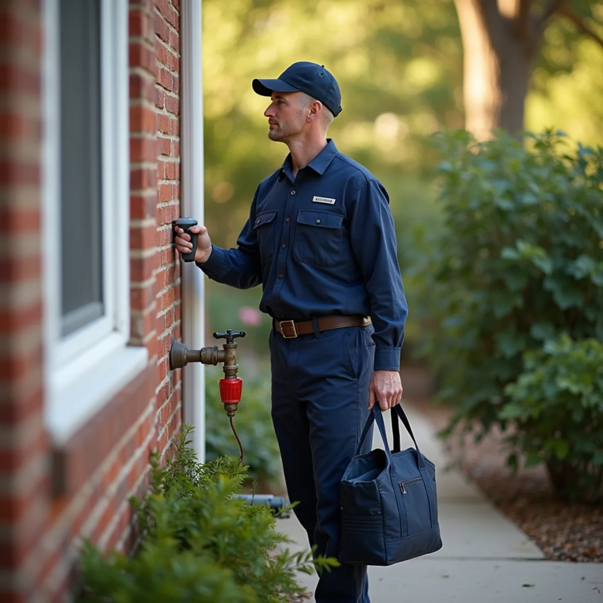 Belt Line Plumbing technician on a service call in Farmersville, TX — audie murphy's hometown