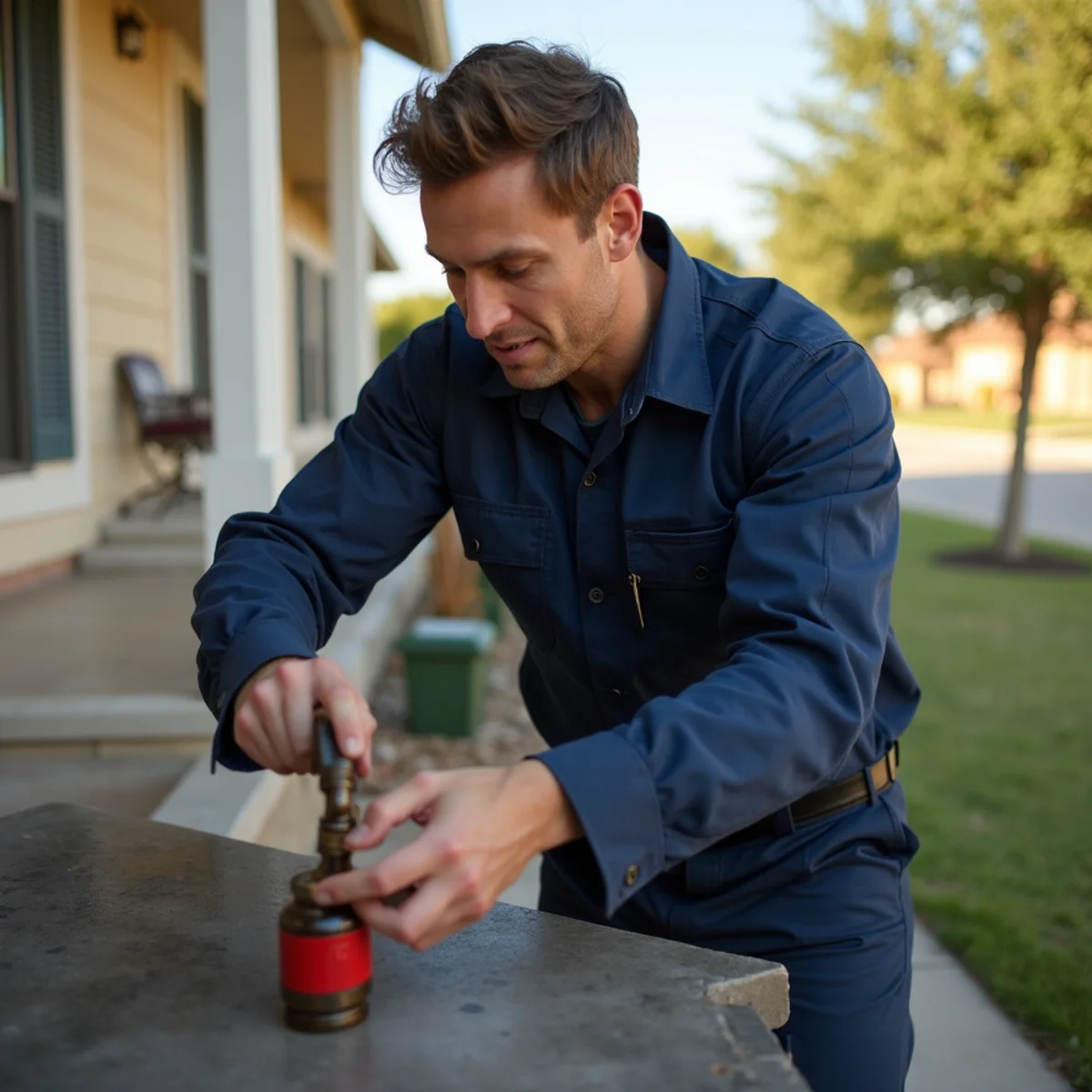 Belt Line Plumbing technician on a service call in Fate, TX — one of tx's fastest-growing small cities