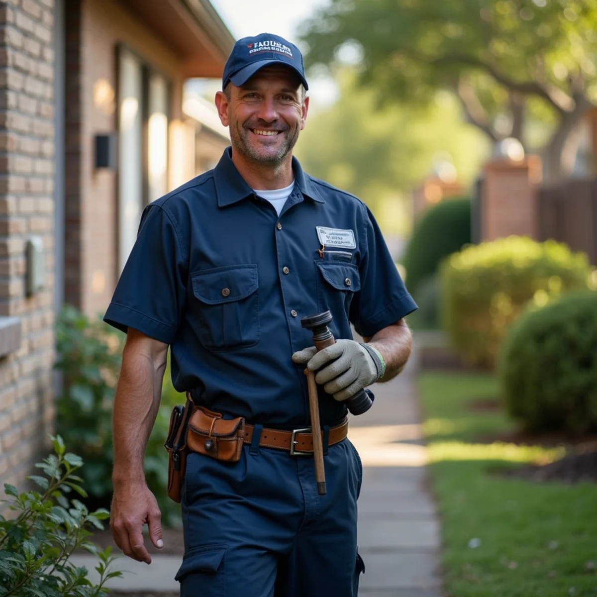 Belt Line Plumbing technician on a service call in Garland, TX — large northeast suburb