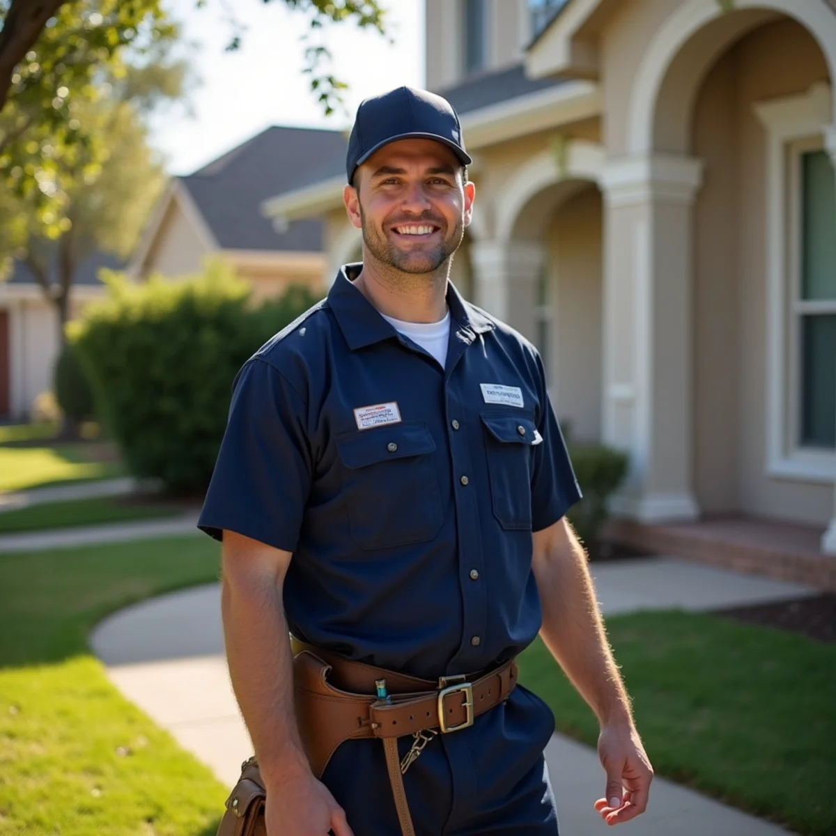 Belt Line Plumbing technician on a service call in Grand Prairie, TX — huge mid-metro city