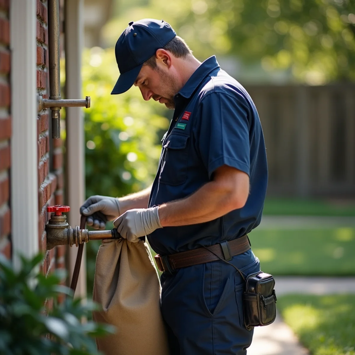 Belt Line Plumbing technician on a service call in Highland Park, TX — dfw's premier old-money enclave