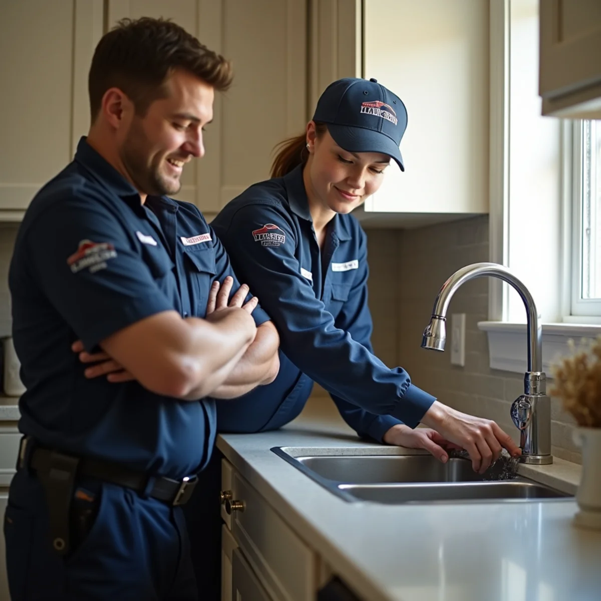 Belt Line Plumbing technician working on a plumbing fixture in an Addison, TX home