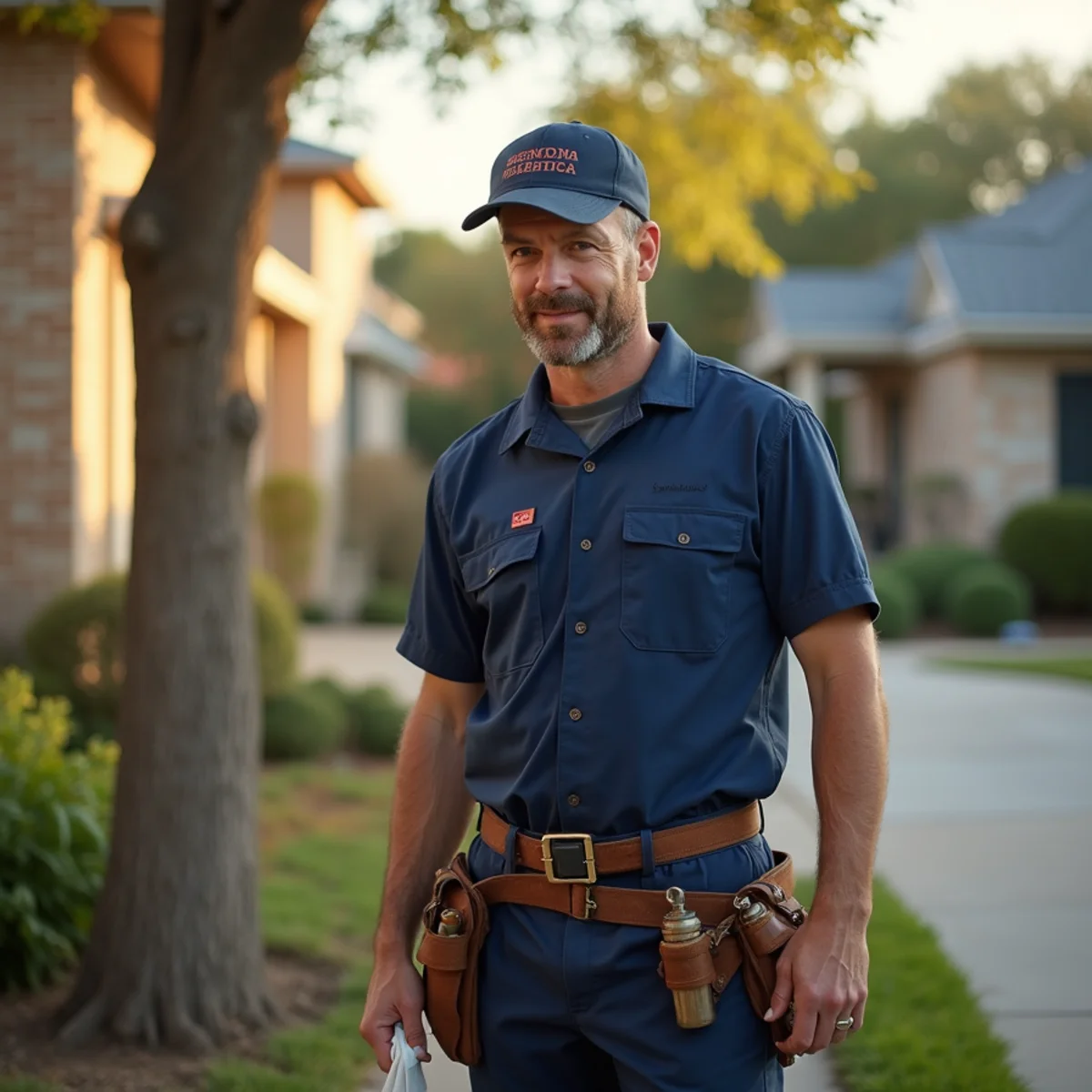 Belt Line Plumbing technician on a service call in Lake Dallas, TX — older lakeside cottages + marina community