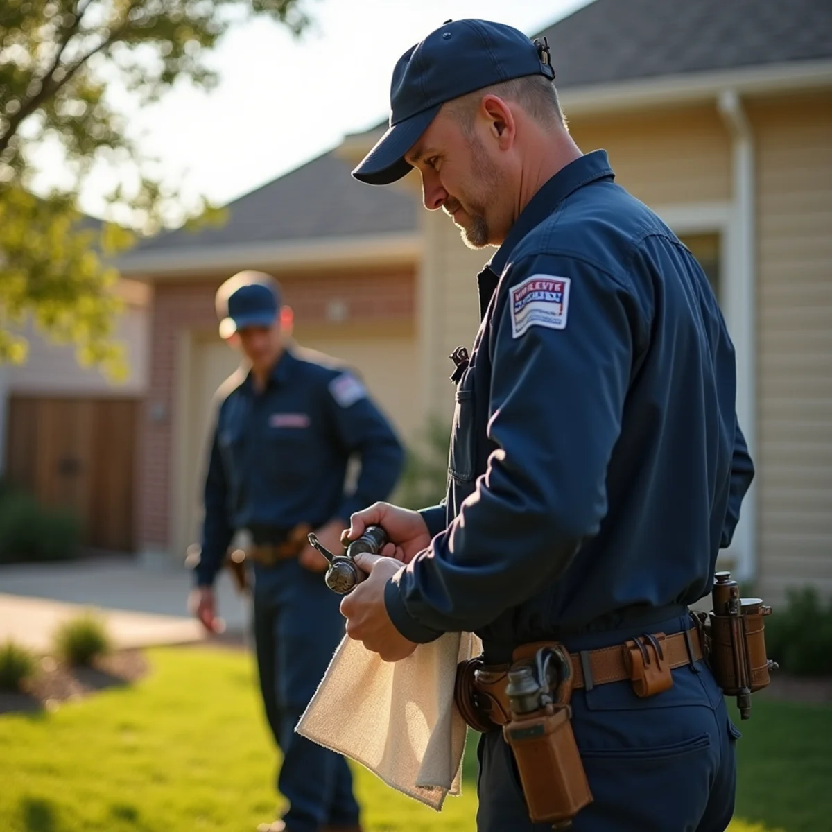 Belt Line Plumbing technician on a service call in Murphy, TX — young suburb