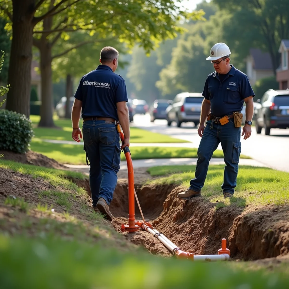 Sewer Line Repair & Replacement process in action at a home or business in Addison, TX