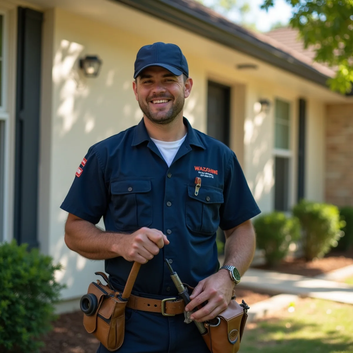 Belt Line Plumbing technician on a service call in Sunnyvale, TX — rural-luxury one-acre zoning