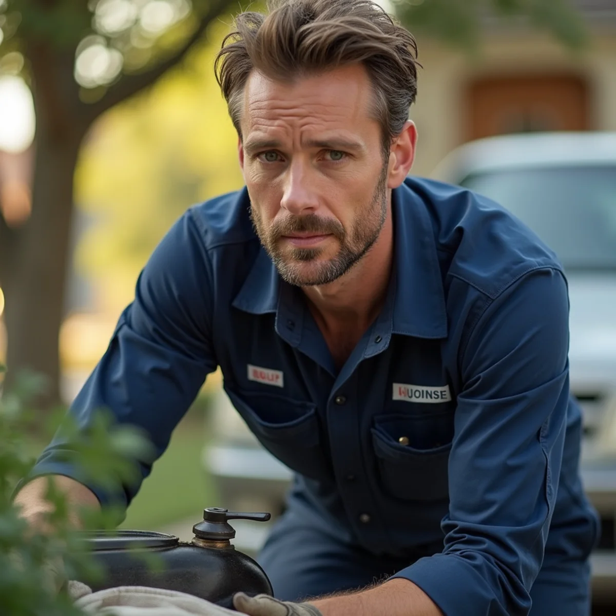 Belt Line Plumbing technician on a service call in Waxahachie, TX — gingerbread city