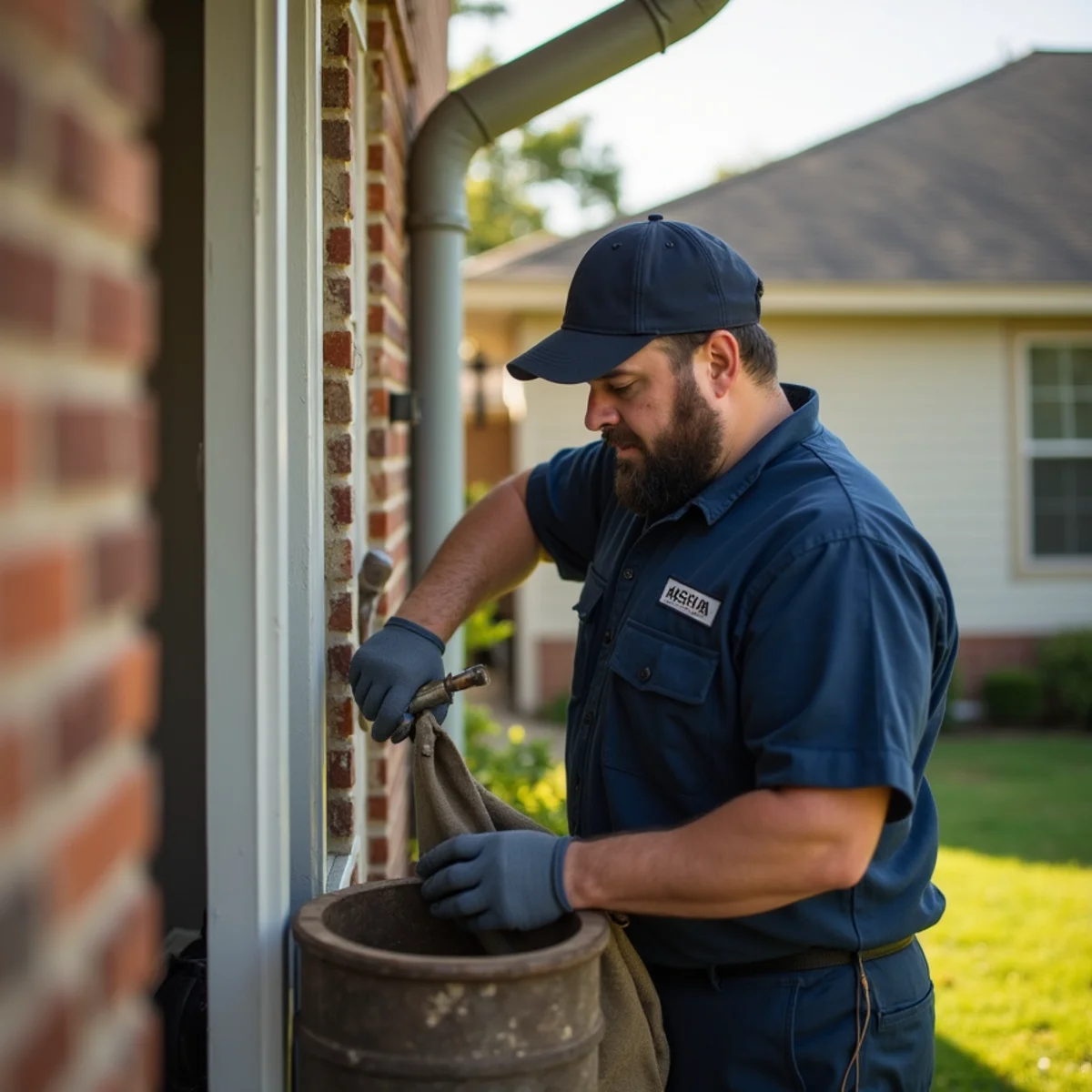 Belt Line Plumbing technician on a service call in Weatherford, TX — peach capital